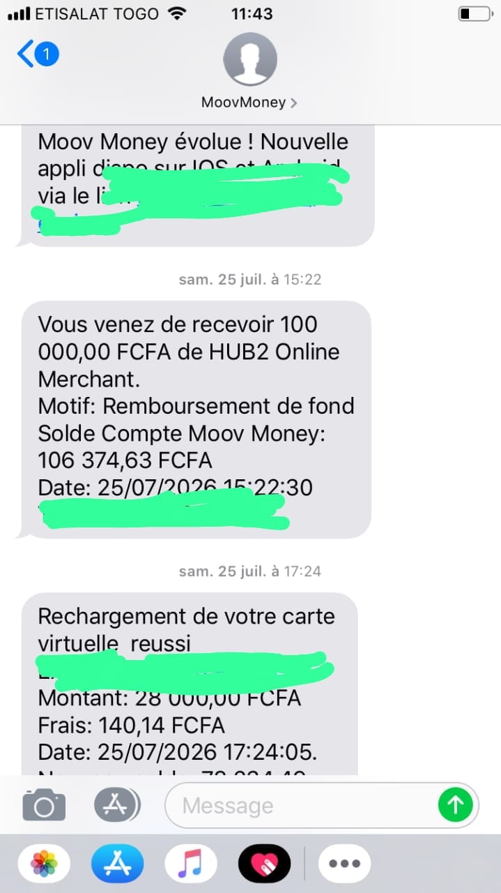 Preuve de paiement Afrilaunch