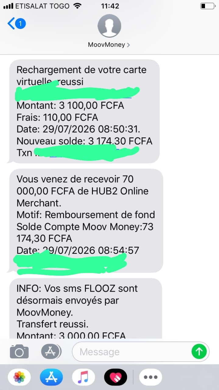 Preuve de paiement Afrilaunch