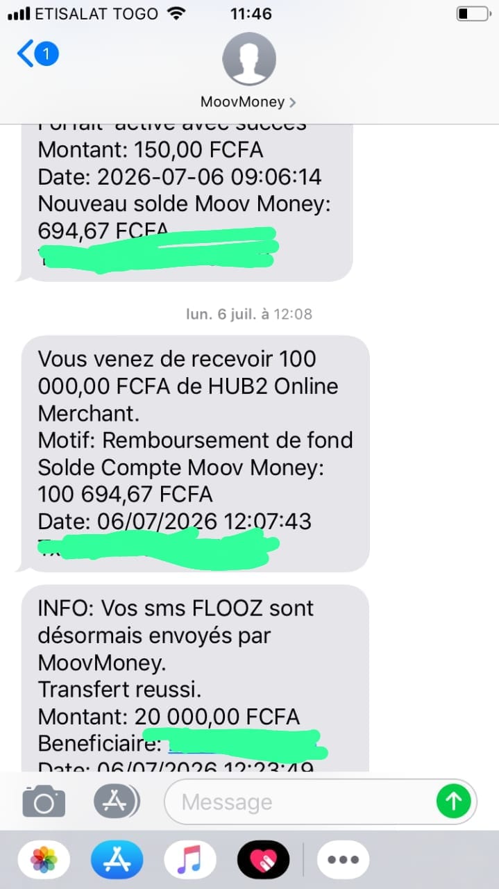 Preuve de paiement Afrilaunch